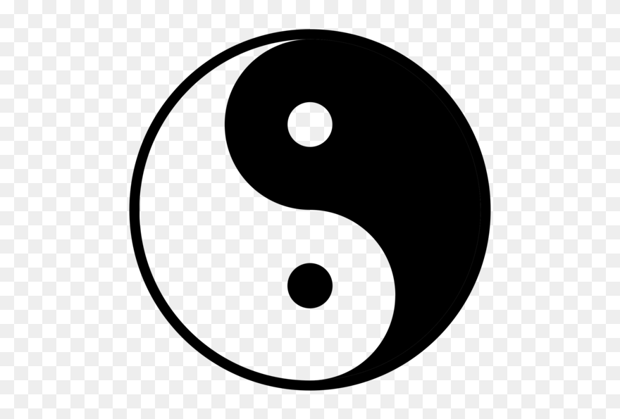 Area,monochrome Photography,text - Ying Yang Clip Art - Png Download