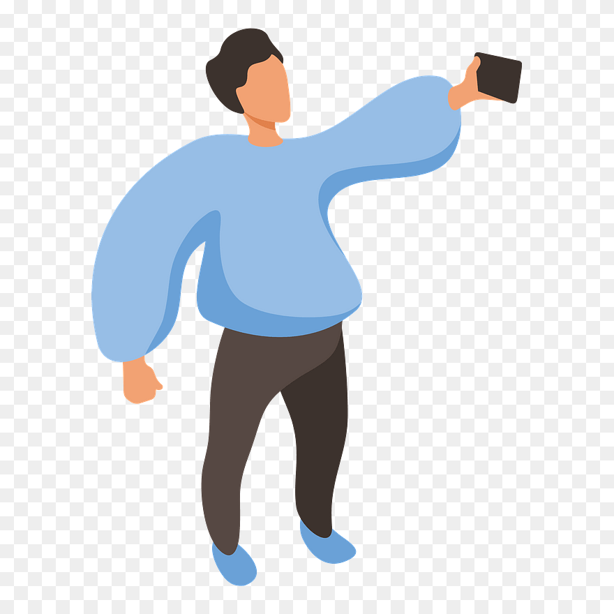 Man Taking Selfie Clipart - Png Download