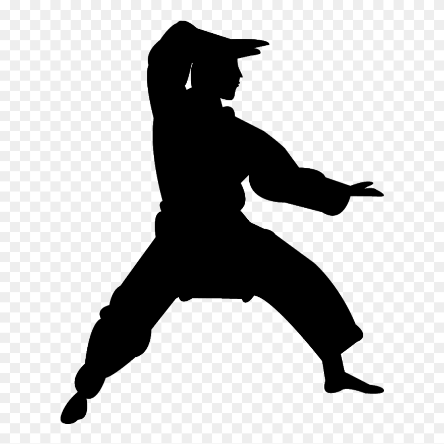 Chinese Martial Arts Karate Silhouette Kata - Martial Arts Logo Png Clipart