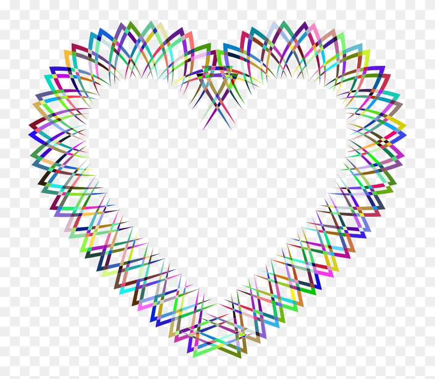 Abstract Geometric Frame I Heart Prismatic - Heart Clipart