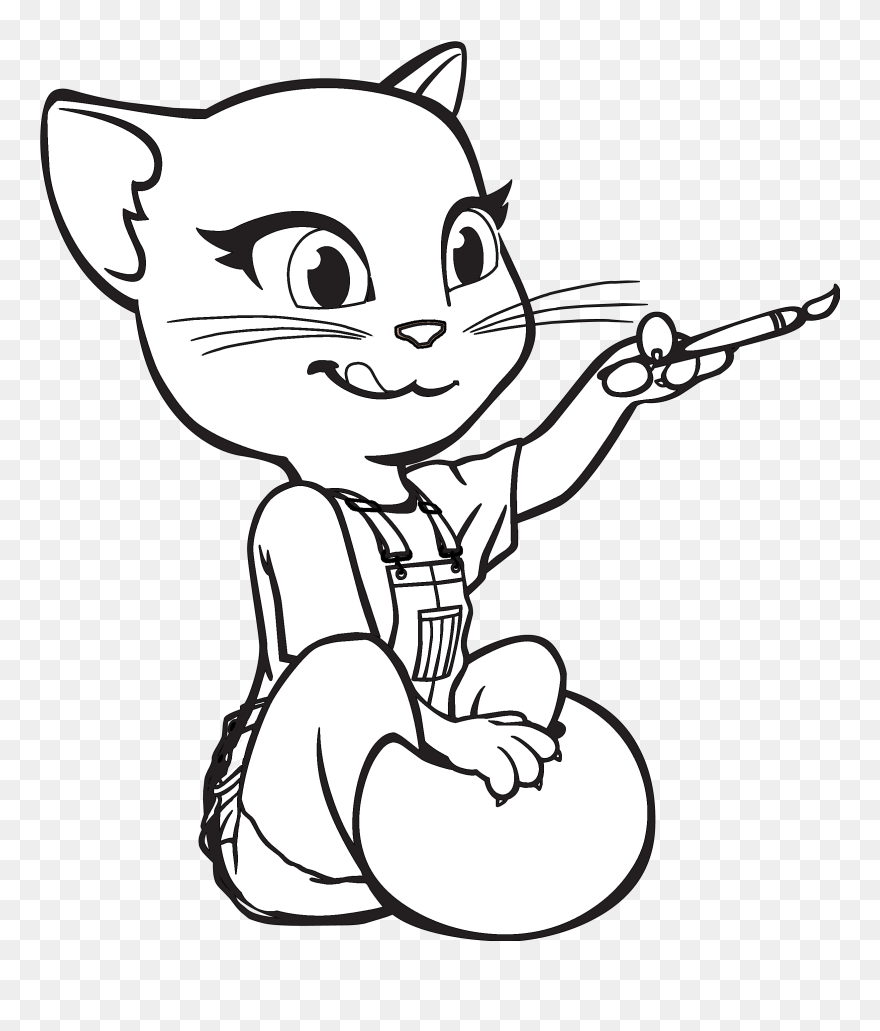Talking Angela Talking Tom And Friends Coloring Book - Talking Angela Colouring Pages Clipart