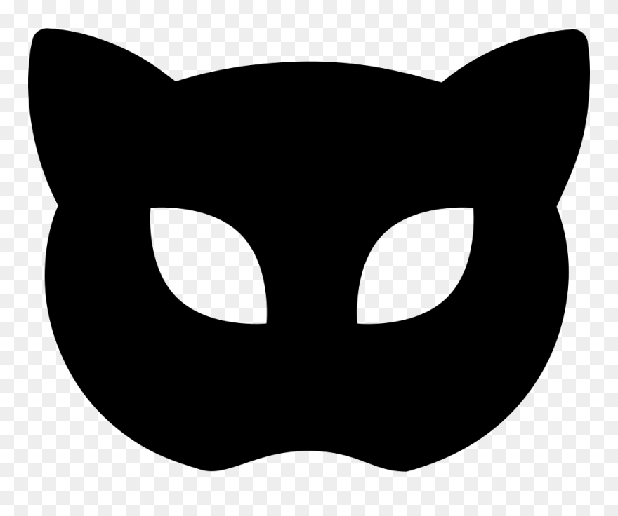 Carnival Mask Silhouette Like Cat Face - Cat Mask Silhouette Clipart