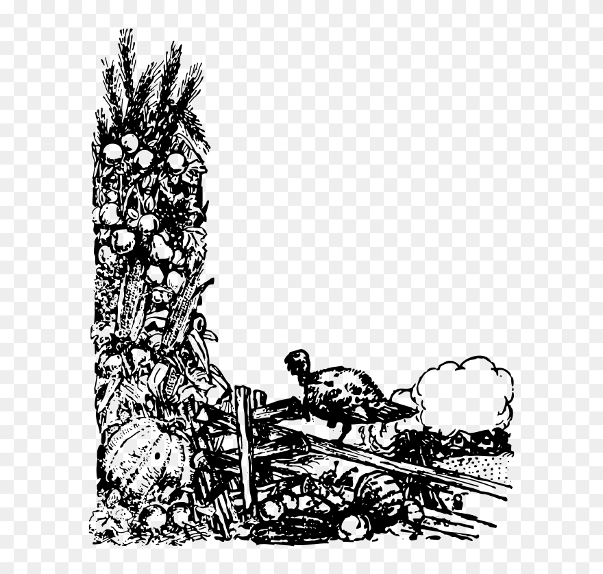 Harvest Bounty - Harvest Header Black And White Clipart - Png Download