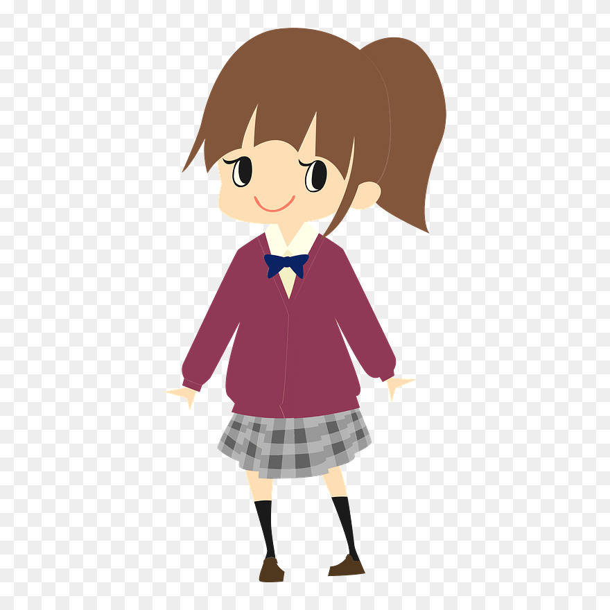 Schoolgirl Uniform Clipart - Clip Art - Png Download