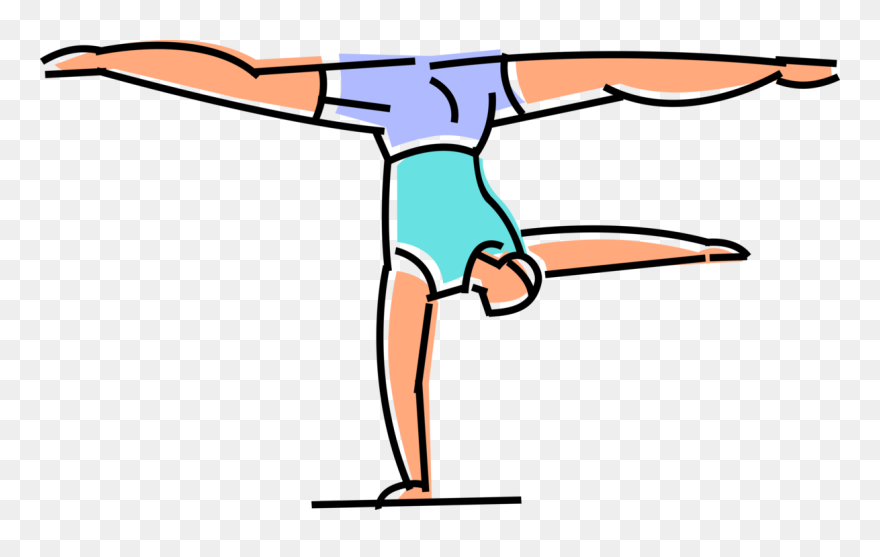 Clip Art Gymnastics Vector Graphics Illustration Balance - Gymnastics Cartoon Balance - Png Download