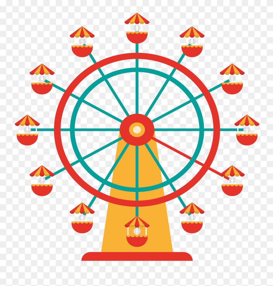 Simple Ferris Wheel Drawing - Parque De La Memoria Clipart
