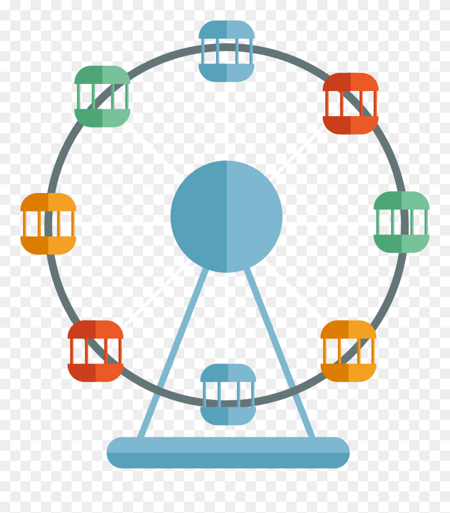 Wheel Clipart Circus - Ferris Wheel Cartoon Png Transparent Png