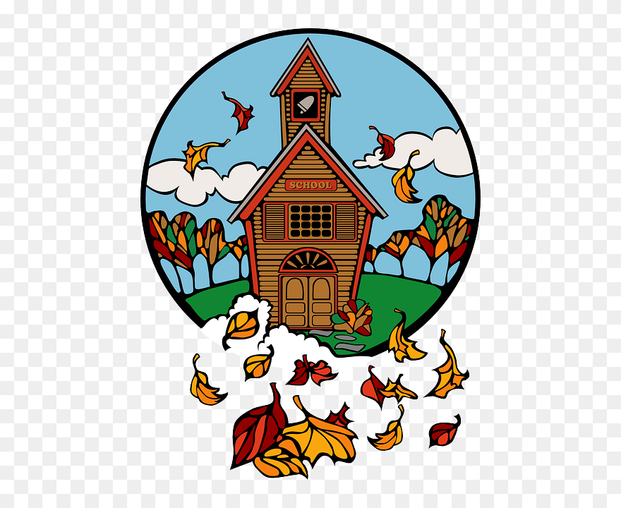 School, Country, Education, Fall, Leaves, Harvest, - School Fall Clipart - Png Download