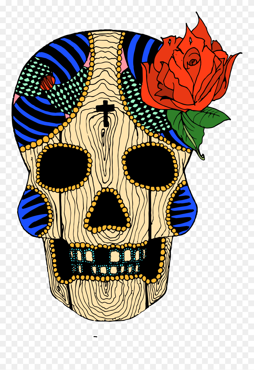 Day Of The Fead Skull - Illustration Clipart