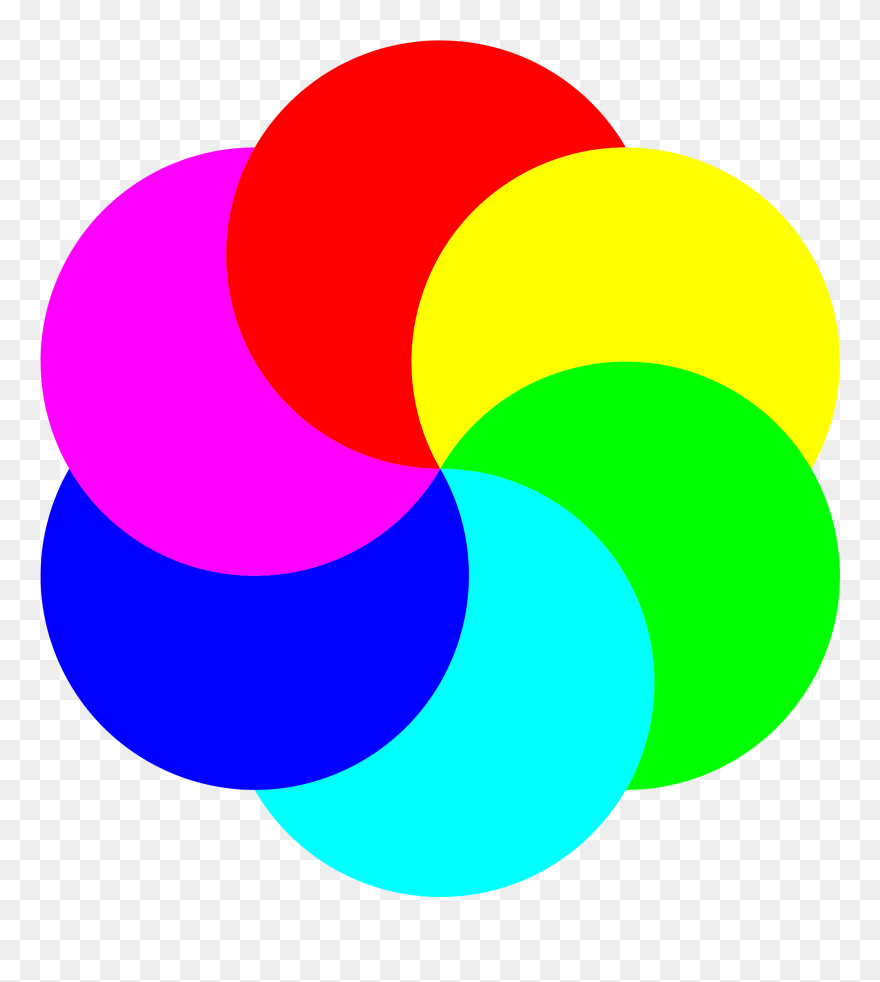 6 Partial Moons Clip Arts - Flower Color Wheel Drawing - Png Download