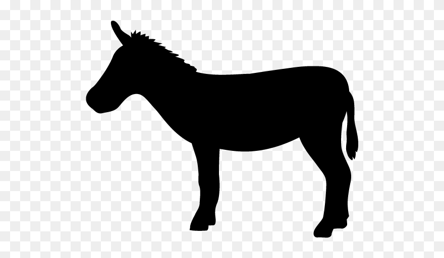 Horses Silhouette Clip Art - ロバ イラスト フリー 素材 - Png Download