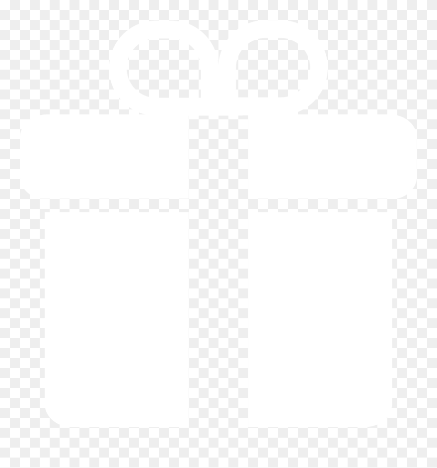 White Menu Icon Of Gift Box That Links To Spam Gift - Cross Clipart