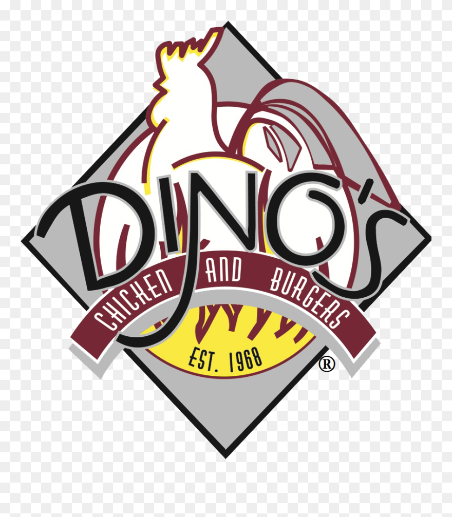 Dinos Logo Large - Dino's Chicken And Burgers Logo Clipart
