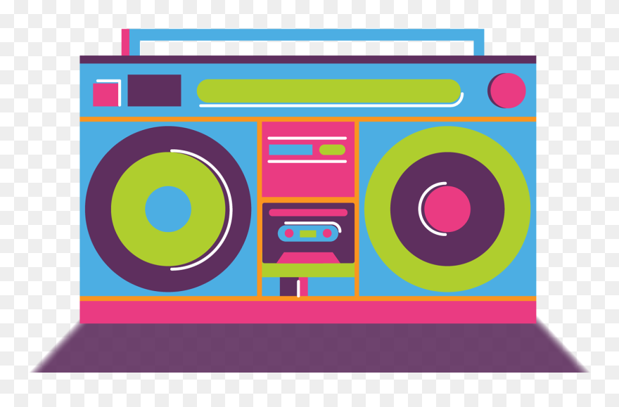 Transparent Colorful Boombox Clipart - Circle - Png Download