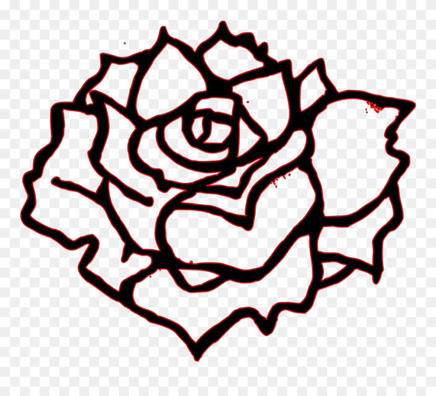 Rose Clip Art Black And White - Png Download