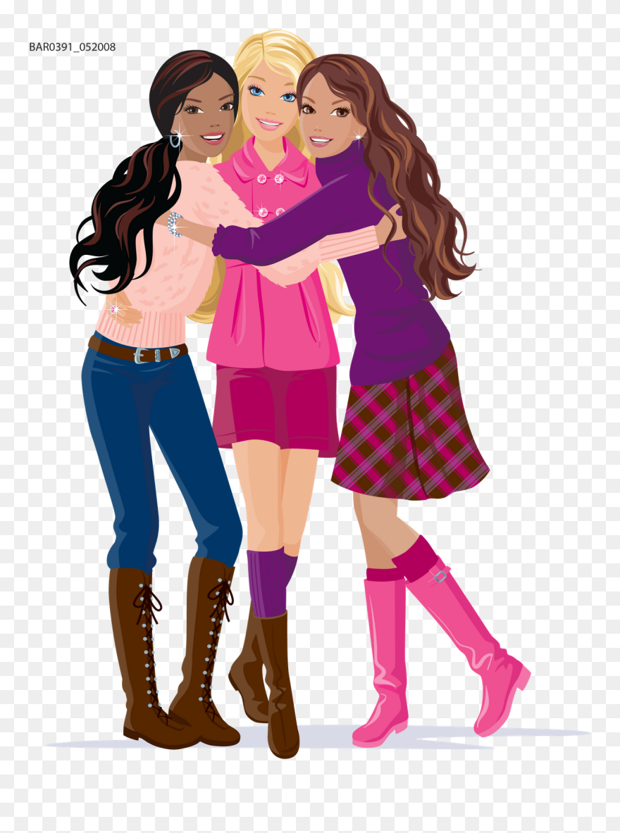Transparent Barbie Clipart - Friends Clipart Girls - Png Download