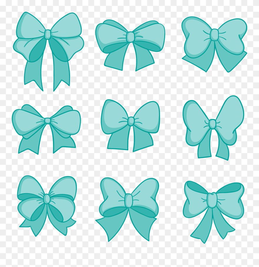 Vector Bows Turquoise - Desenho De Laço Clipart
