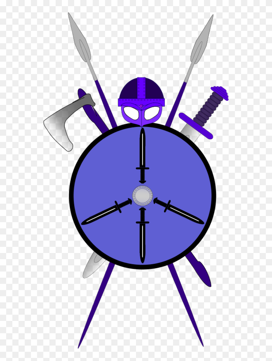 Sword Shield Ax Spear - Shield And Sword Clip Art - Png Download