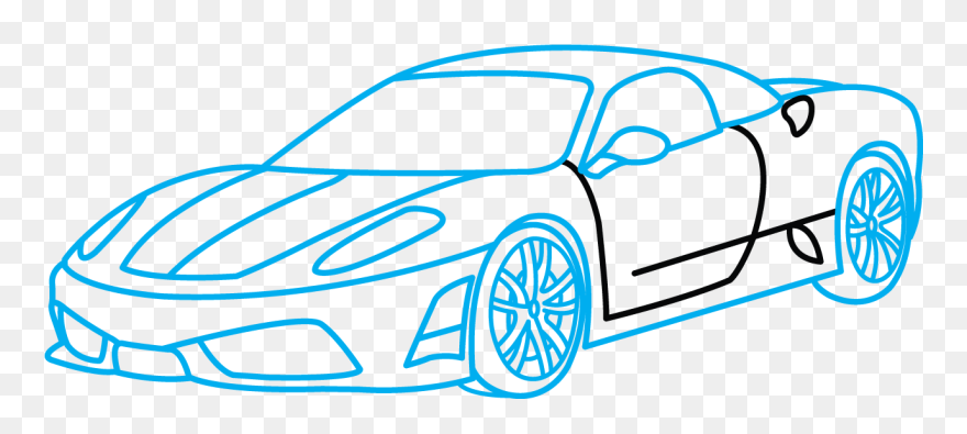 Drawn Ferrari Cute - Draw A Ferrari Car Clipart
