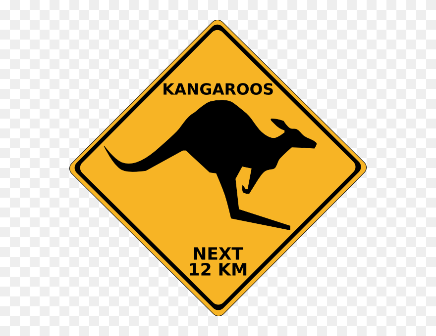 Crossing Clip Art At - Kangaroo Crossing Sign Clip Art - Png Download