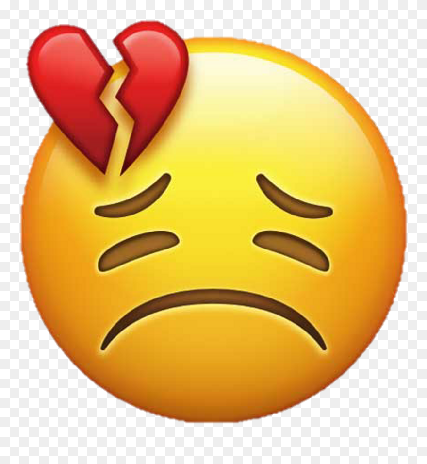 Emoji Broken Heart Love Smiley - Sad Love Broken Heart Clipart