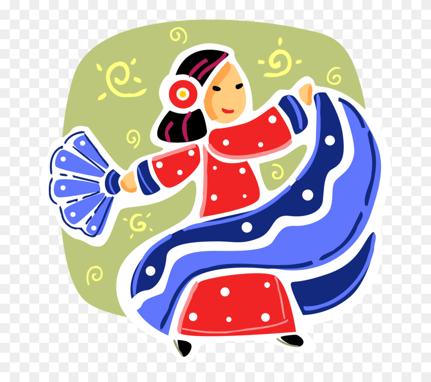 Vector Illustration Of Spanish Flamenco Dancer Dancing - Spanish Culture Clip Art - Png Download