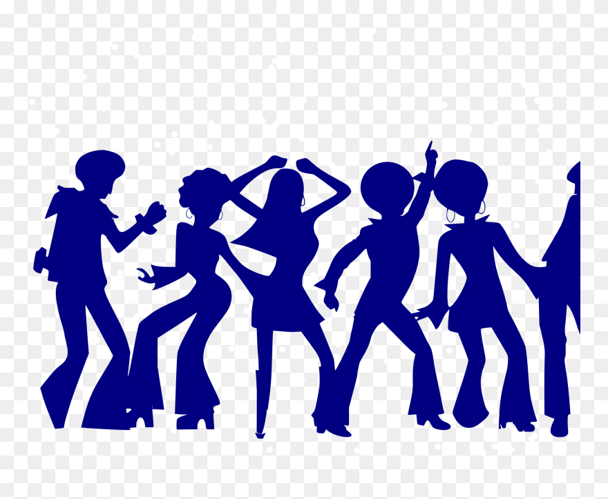 Drawing Of People Dancing - Disco Dancing Silhouette Png Clipart