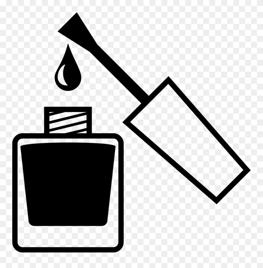 Transparent Nail Polish Clipart Black And White - Nailpolish Clipart Black And White - Png Download