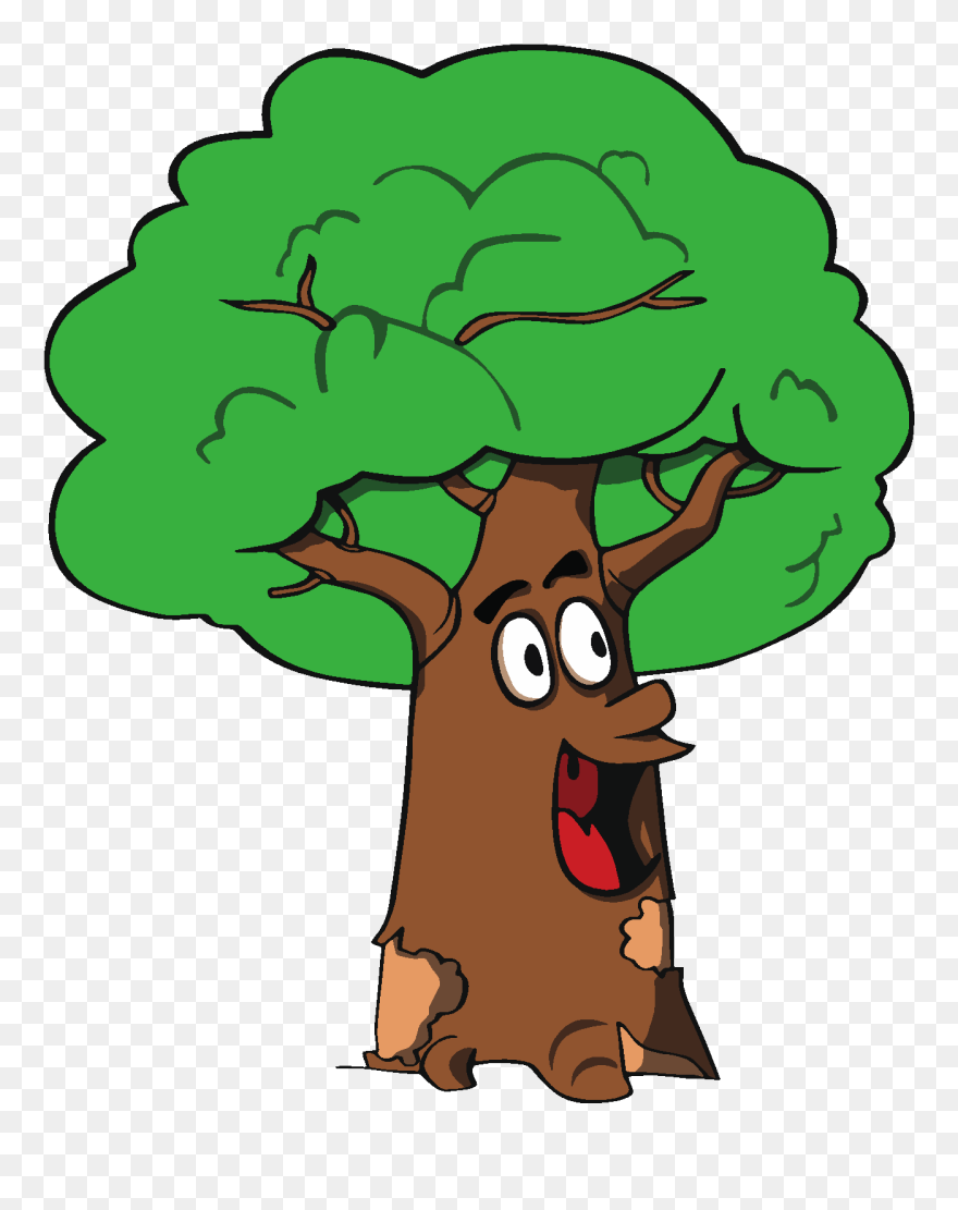 Logo - Cartoon Tree With Face Drawing Clipart
