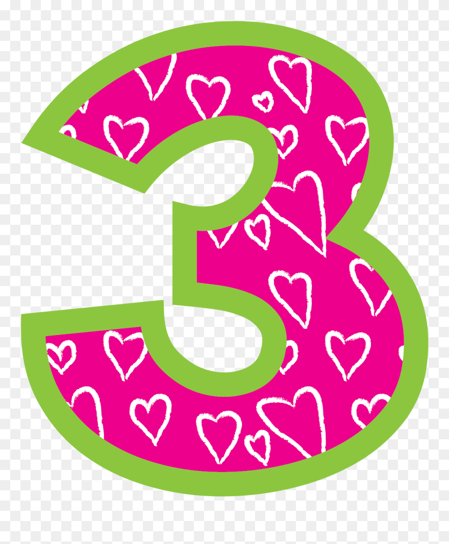 Pink Number 2 Birthday Clipart - Number 3 Clipart - Png Download