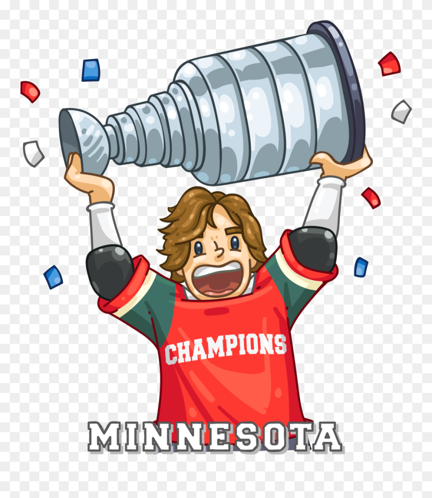 Cartoon Hoisting Stanley Cup Clipart