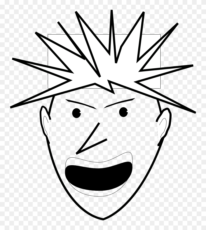 Angry Punk Svg Clip Arts - Angry Black And White Clip Art - Png Download