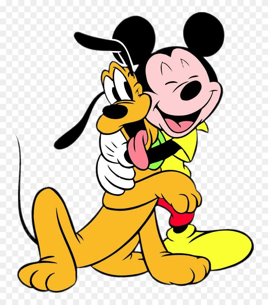 Mickey Mouse And Pluto Hugging - Mickey Mouse And His Dog Clipart