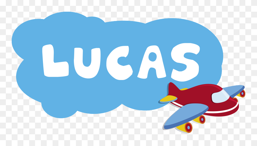 Named Airplane And Cloud Illustration Wall Art Clipart