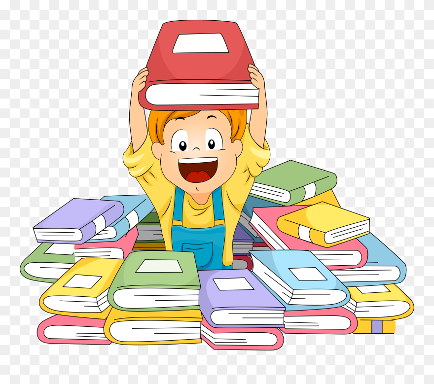 Piles Of Books Cartoon Clipart