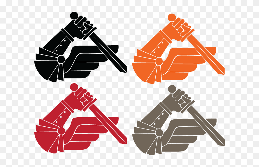 Hand Holding Sword Logo Clipart