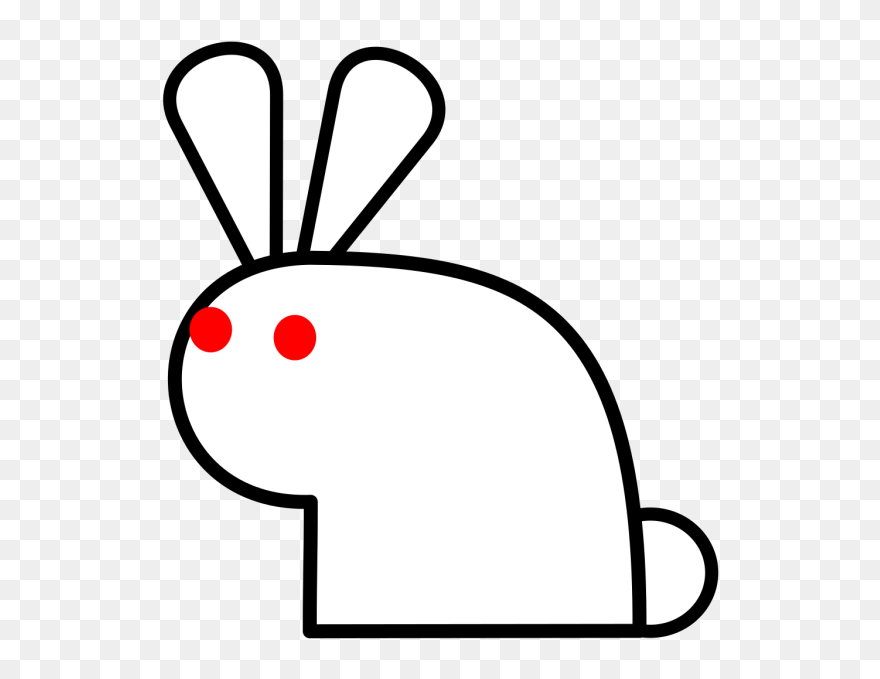 White Rabbit In Grass Png Clip Art - Cute Rabbit Clipart Black And White Transparent Png