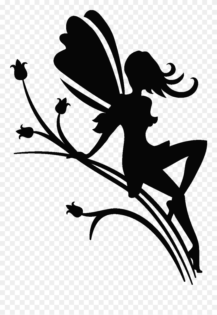 Silhouette Fairy Transparent Background Clipart