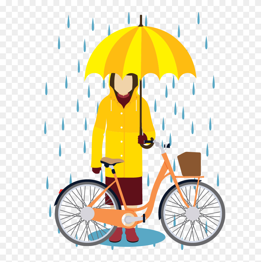 Transparent Mary Poppins Umbrella Clipart - Bicycle - Png Download
