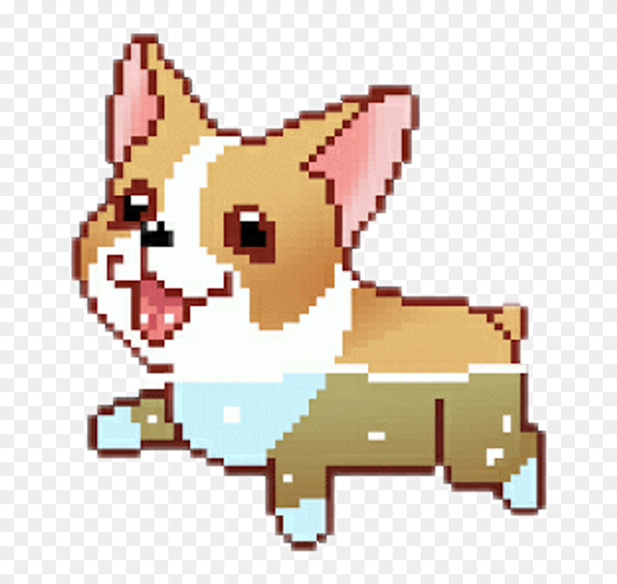 Pembroke Welsh Corgi Gif Clip Art Animation - Cute 8 Bit Gif - Png Download