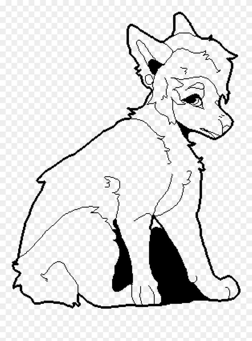 Pixilart - Furry Dog Base Drawing Clipart