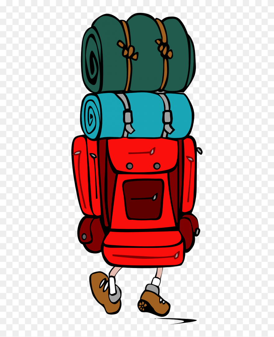 Backpack Hiker Trekking - Clipart Hiking Backpack - Png Download
