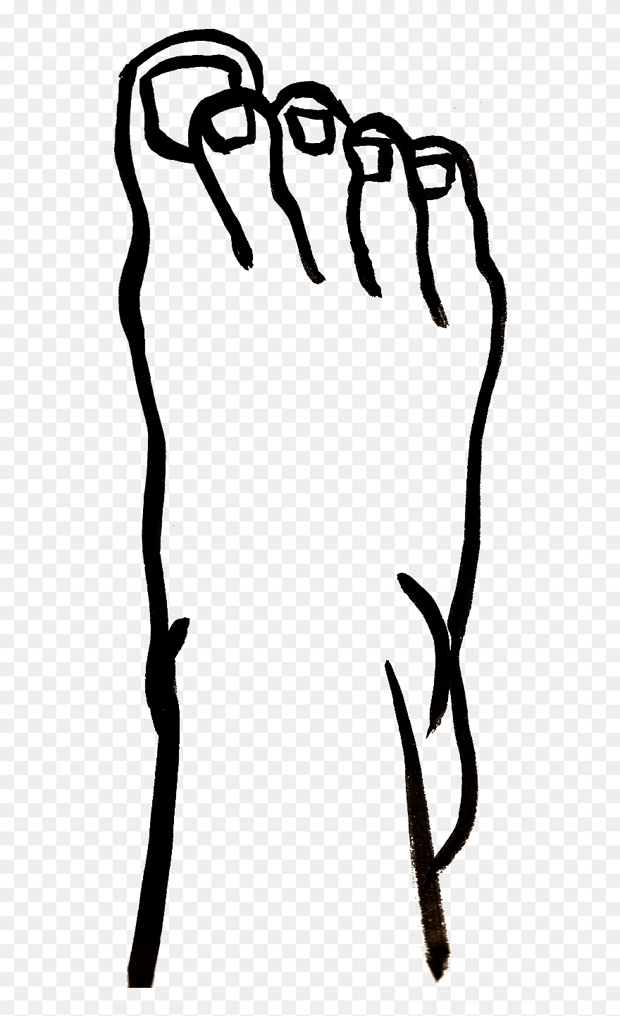 Crossover Toe - Sketch Clipart