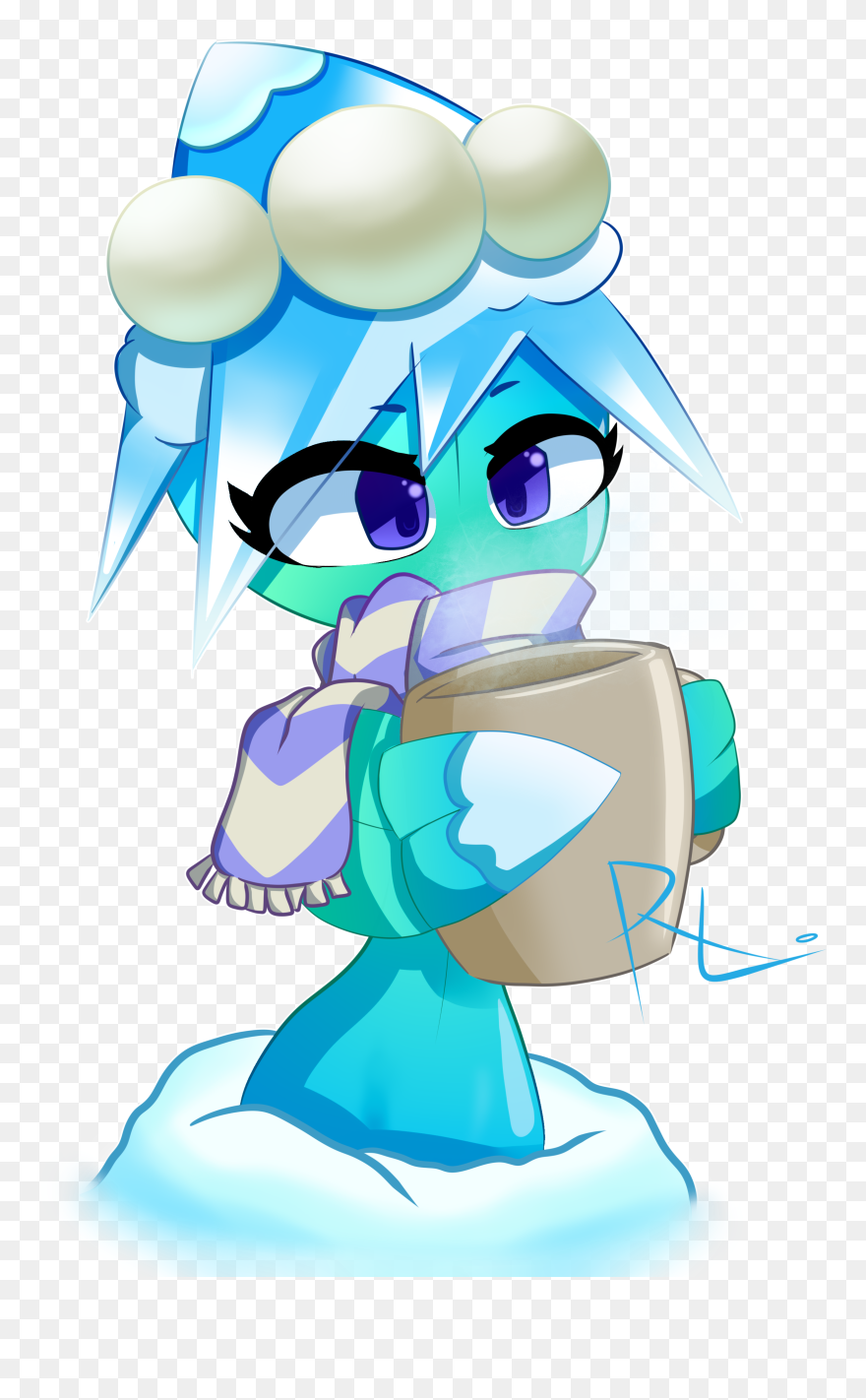 Missile Toe Drinking Coffee Variant - Missile Toe Pvz 2 Clipart