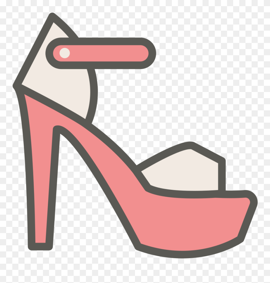 Peep Toe Pump Icon - High-heeled Shoe Clipart