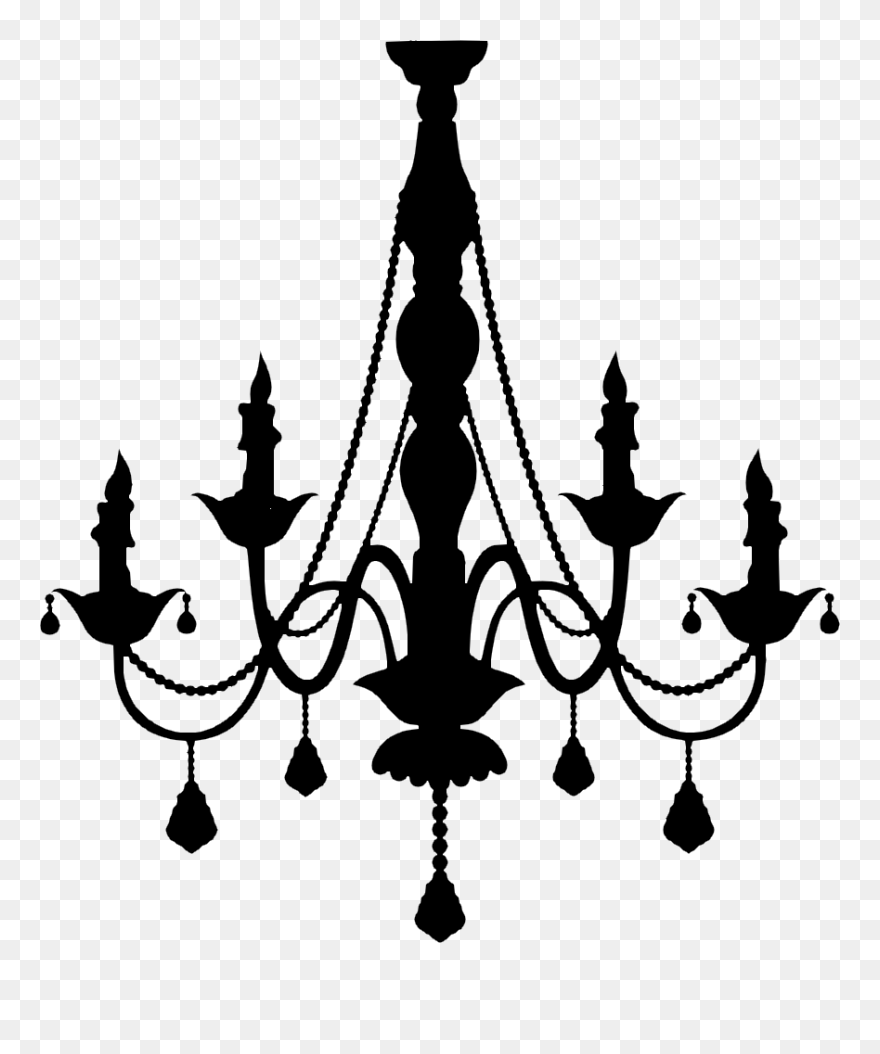 Vector Graphics Chandelier Silhouette Clip Art Portable - Chandelier Clipart Png Transparent Png