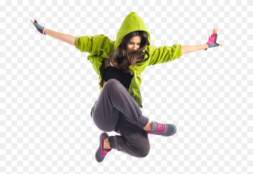 Hiphop Girl Green - Girl Dance Png Clipart