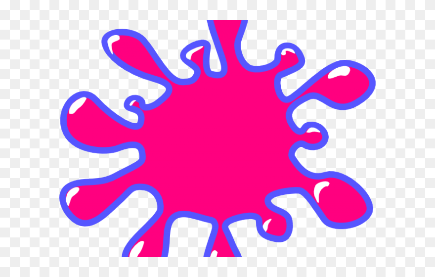 Cartoon Paint Splatter - Color Splash Clipart - Png Download