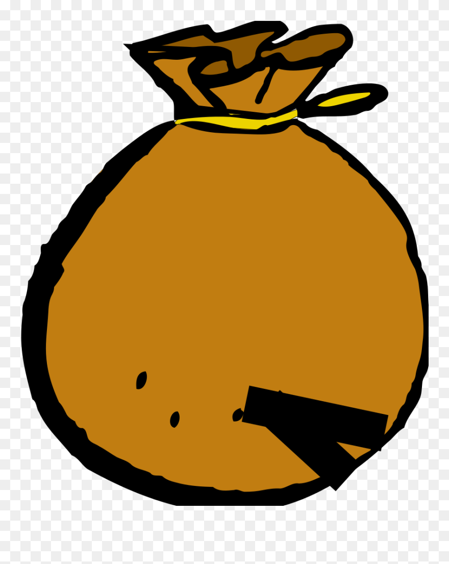 Brown Bag With A Hole In It Svg Clip Arts - Money Bag Clipart Transparent Background - Png Download