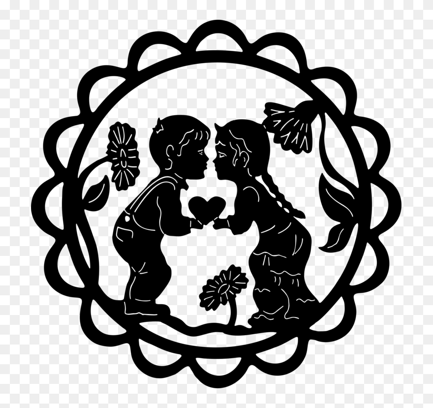 Line Art,plant,paw - Силуэт Девочка Мальчик Clipart